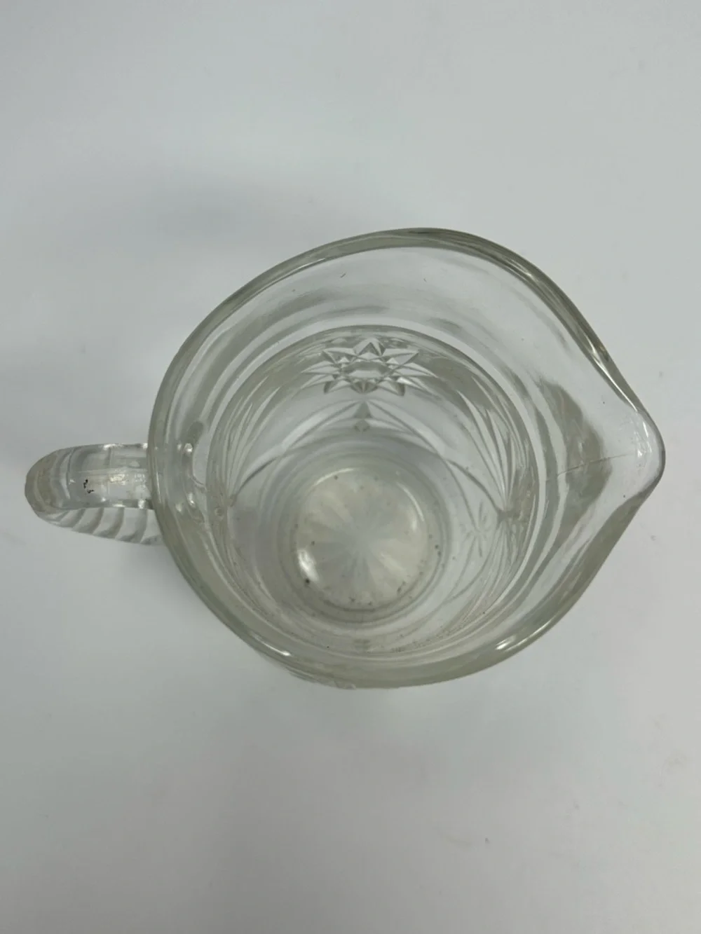 Vintage Anchor Hocking Pint Pitcher Early American Prescut Star of David 5.5''